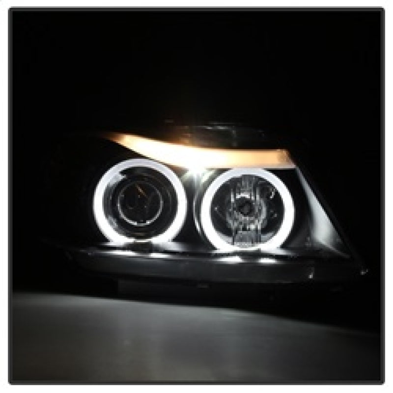 Bombilla reflectora LED para proyector Spyder BMW E90 Serie 3 06-08 Halo ámbar negro PRO-YD-BMWE9005-AM-BK