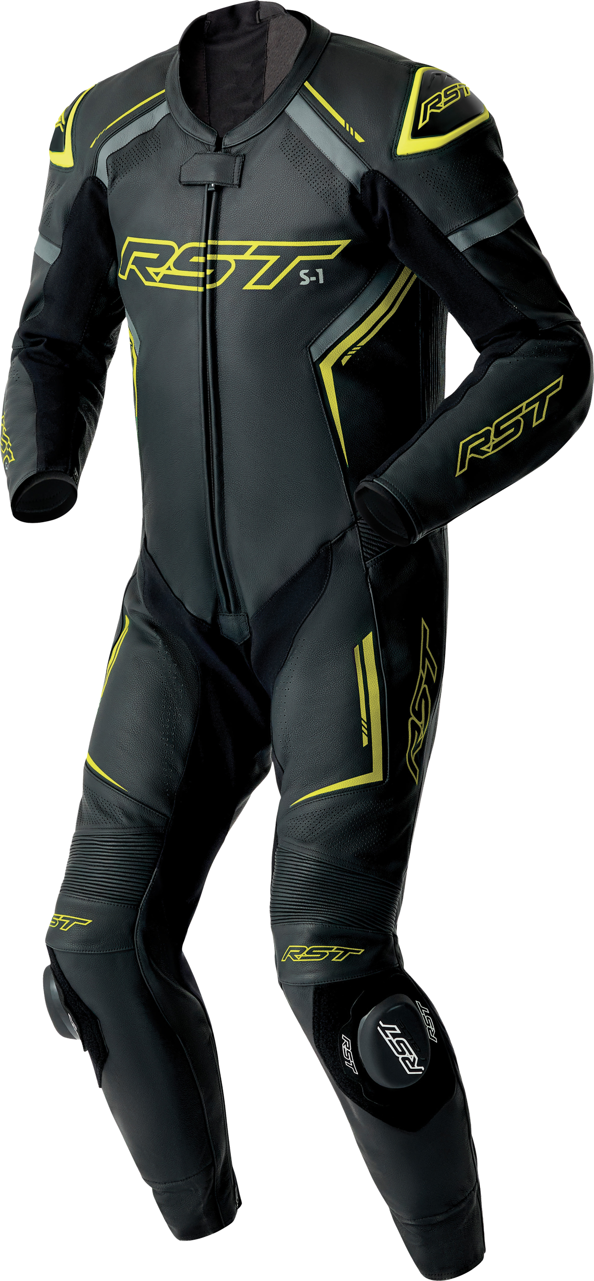 RST S1 D3O Suit BLK/GRY/FLO YEL Leather SM (103604F.YEL-40)