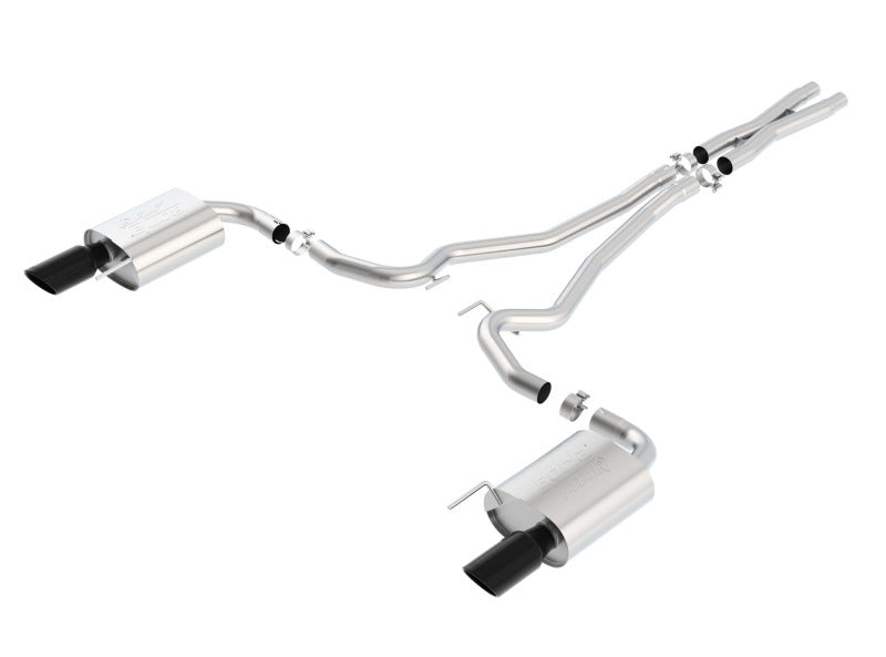 Borla Atak S Cat-Back 15-17 Ford Mustang GT 5.0L V8 MT/AT 2.5in pipe 4in tip (Black Chrome)