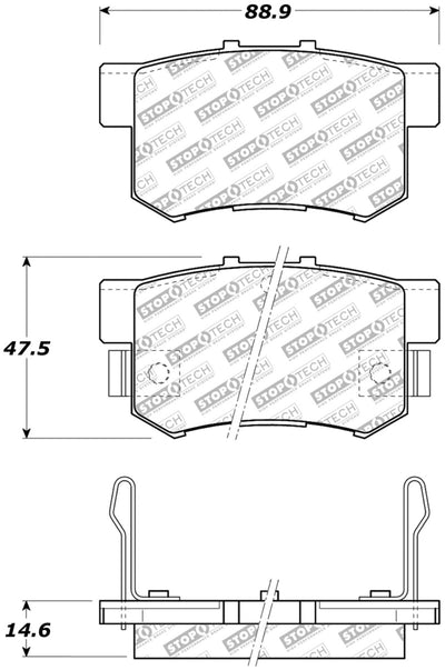 StopTech Street Select Brake Pads - Front/Rear — Fits Acura, Honda