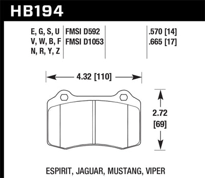 Hawk Performance HPS 5.0 Rear Brake Pads — Fits 2005 Volvo S40