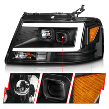 Cargar imagen en el visor de la galería, ANZO 2004-2008 Ford  F-150 Projector Headlights w/ Light Bar Black Housing