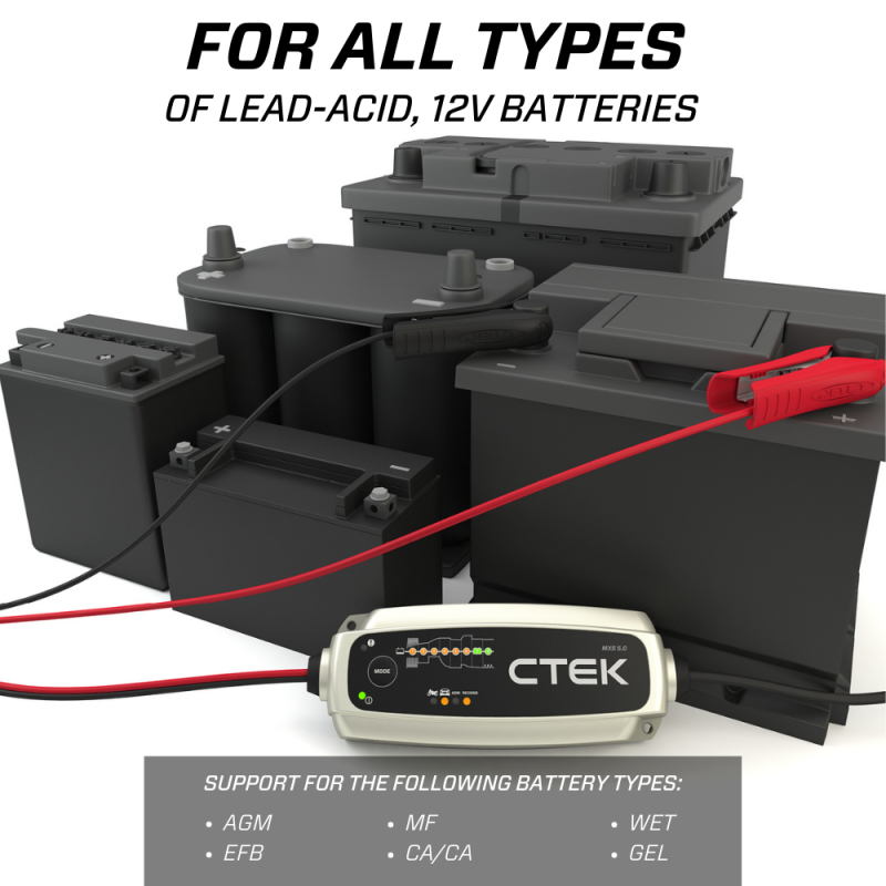 Cargador de batería CTEK MXS 5.0 de 4,3 amperios y 12 voltios