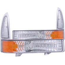 Cargar imagen en el visor de la galería, ANZO 2000-2004 Ford Excursion Euro Parking Lights Chrome w/ Amber Reflector