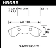 Cargar imagen en el visor de la galería, Hawk 2010-2013 Chevy Corvette Grand Sport (One-Piece Pads) High Perf. Street 5.0 Front Brake Pads