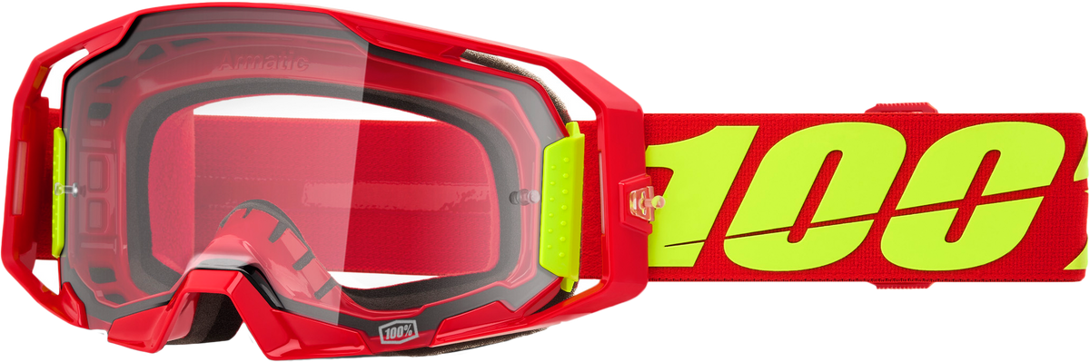 100-Percent Armatic Goggle RED Clear Lens (50059-00005)