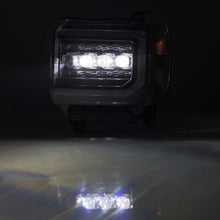 Cargar imagen en el visor de la galería, AlphaRex 14-18 GMC Sierra NOVA LED Proj Headlights Plank Style Black w/Activ Light/Seq Signal/DRL