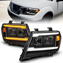 Cargar imagen en el visor de la galería, ANZO 09-20 Nissan Frontier Black Projector Plank Style DRL w/ Switchback &amp; Sequential LED DRL