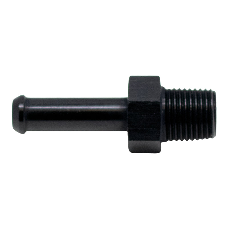 DeatschWerks 1/8in NPT Male to 1/4in Hose Barb Fitting - Matte Black