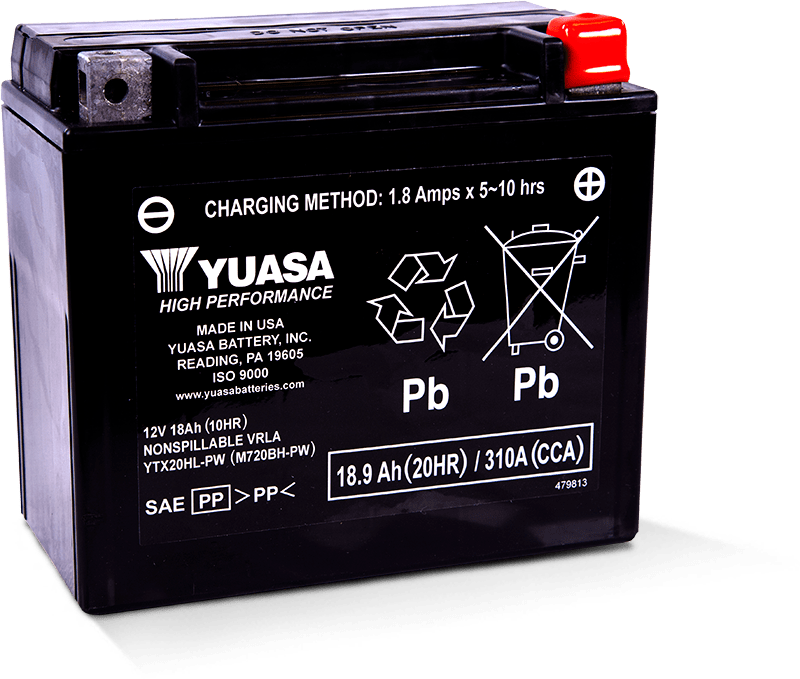 Batería AGM de 12 voltios sin mantenimiento Yuasa YTX20HL-PW