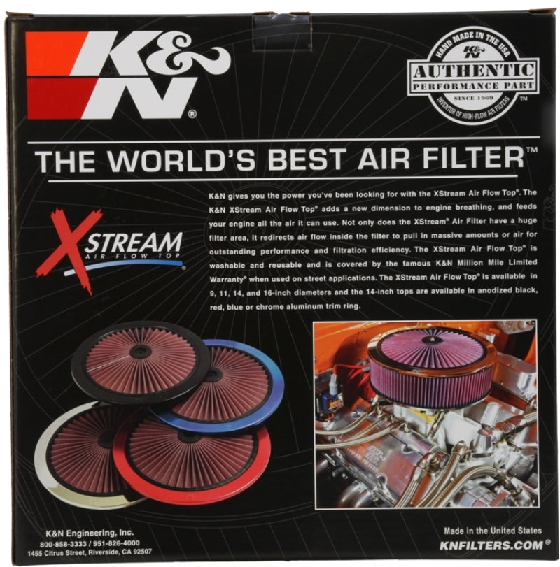 K&N X-Stream Top Filter - 16 inch OD Black