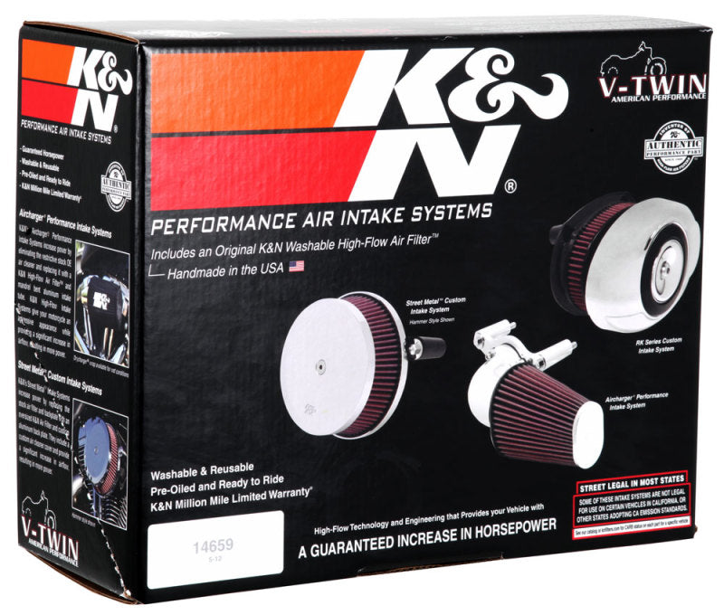 K&N 57-1138C Chrome FIPK Performance Air Intake for Harley-Davidson Touring 2017-2018