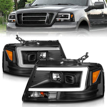 Cargar imagen en el visor de la galería, ANZO 2004-2008 Ford  F-150 Projector Headlights w/ Light Bar Black Housing