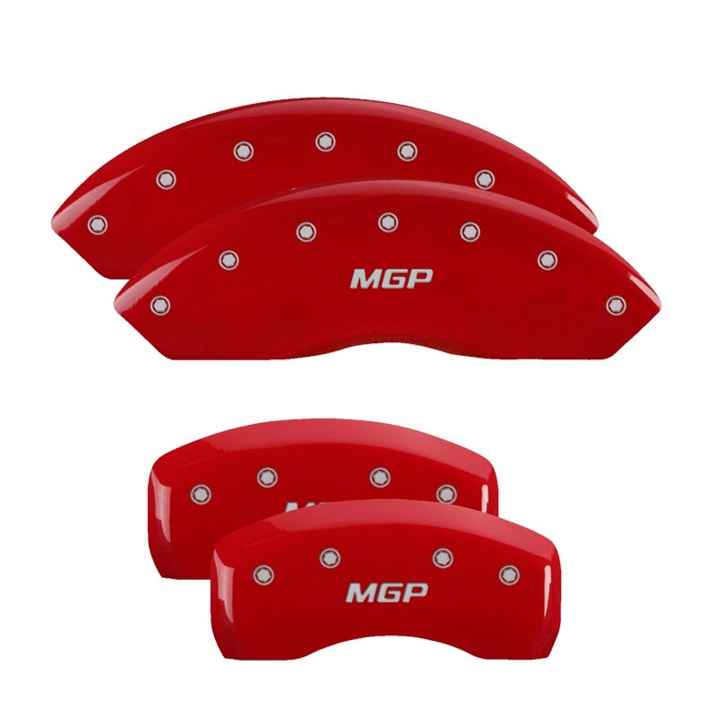 Cubiertas de pinza MGP 4 grabadas delanteras y traseras Acabado MGP rojo plateado