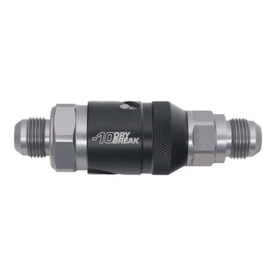 DeatschWerks 10AN Male Quick Disconnect Dry Break Fitting - 2 Pc - Anodized Matte Black