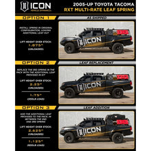 Cargar imagen en el visor de la galería, ICON 2005+ Toyota Tacoma Multi Rate RXT Leaf Pack w/Add In Leaf