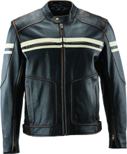 Load image into Gallery viewer, River Road Hoodlum Vintage Leather Jacket Black - Medium