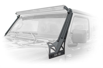 DV8 Offroad Picatinny Rail A-Pillar Pod Light Mount — Fits 2018-2025 Jeep Wrangler JL & Gladiator