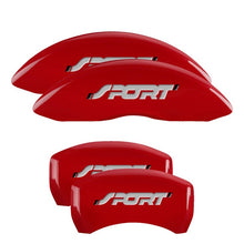 Load image into Gallery viewer, MGP 4 Caliper Covers Engraved Front &amp; Rear No bolts/Sport Red finish silver ch