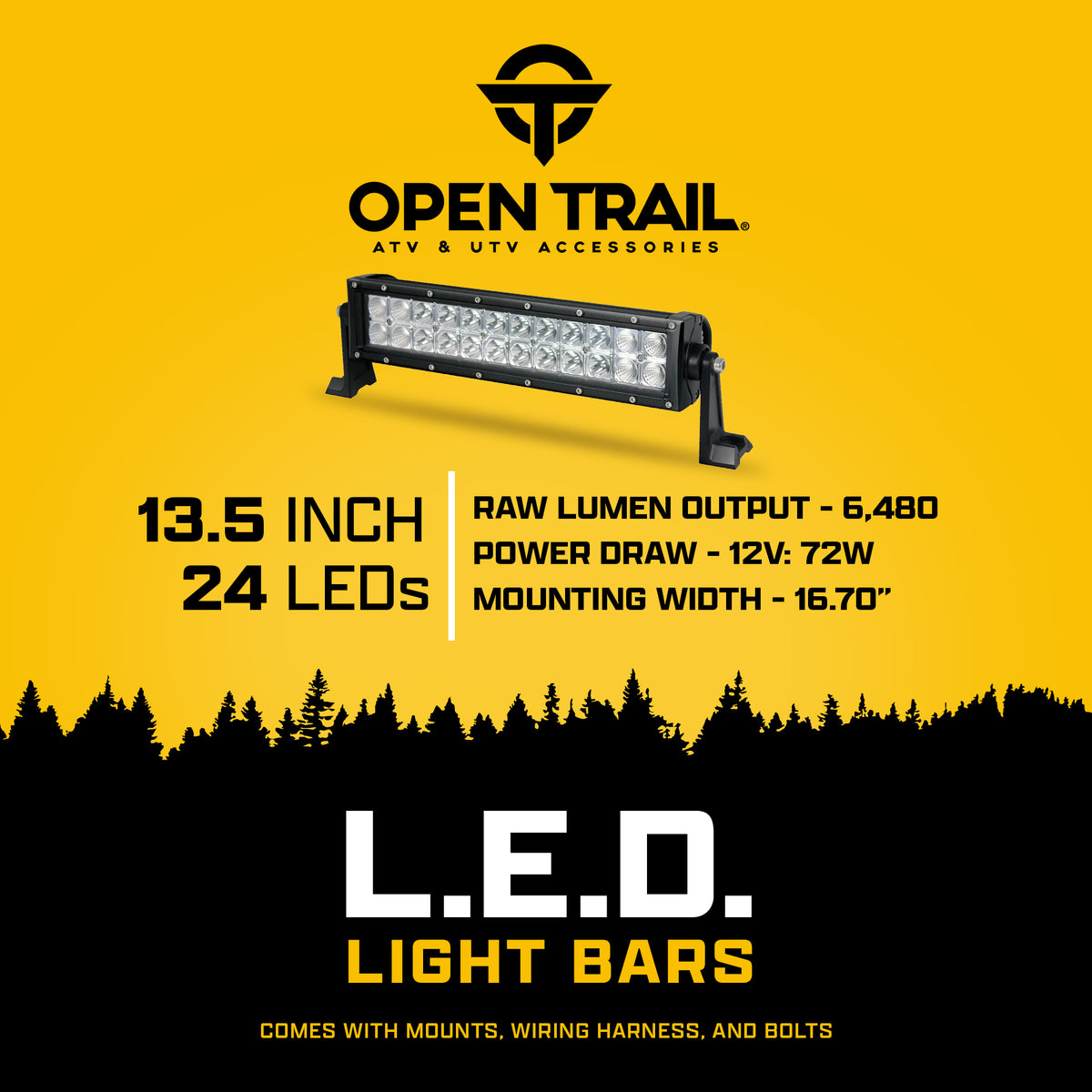Open Trail LED Light BAR 13.5" (HML-BC272 COMBO)