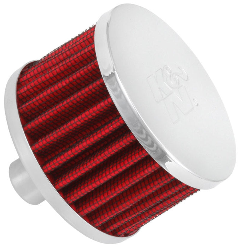 K&N 62-1160 Crankcase Vent Filter — 3/4in Vent, 3in Diameter, 2in Height, Chrome Top