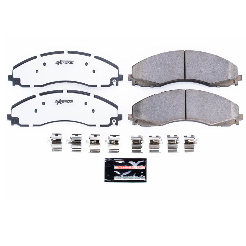 Pastillas de freno delanteras Z36 para camioneta y remolque Power Stop 17-19 Ford F-450 Super Duty con herrajes