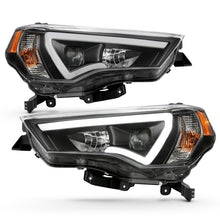 Cargar imagen en el visor de la galería, ANZO 14-18 Toyota 4 Runner Plank Style Projector Headlights Black w/ Amber