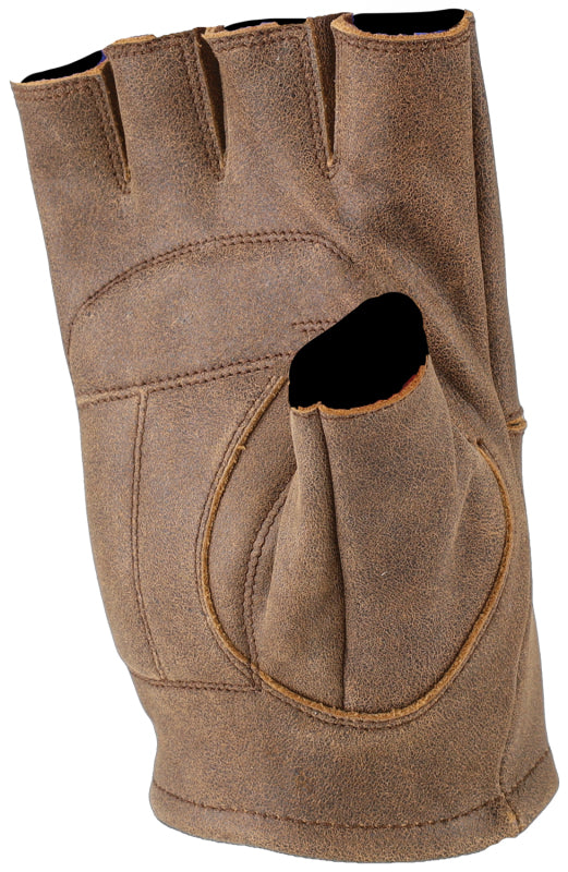 Kuryakyn Leather By River Road Buster Vintage Shorty Gloves Black - Large