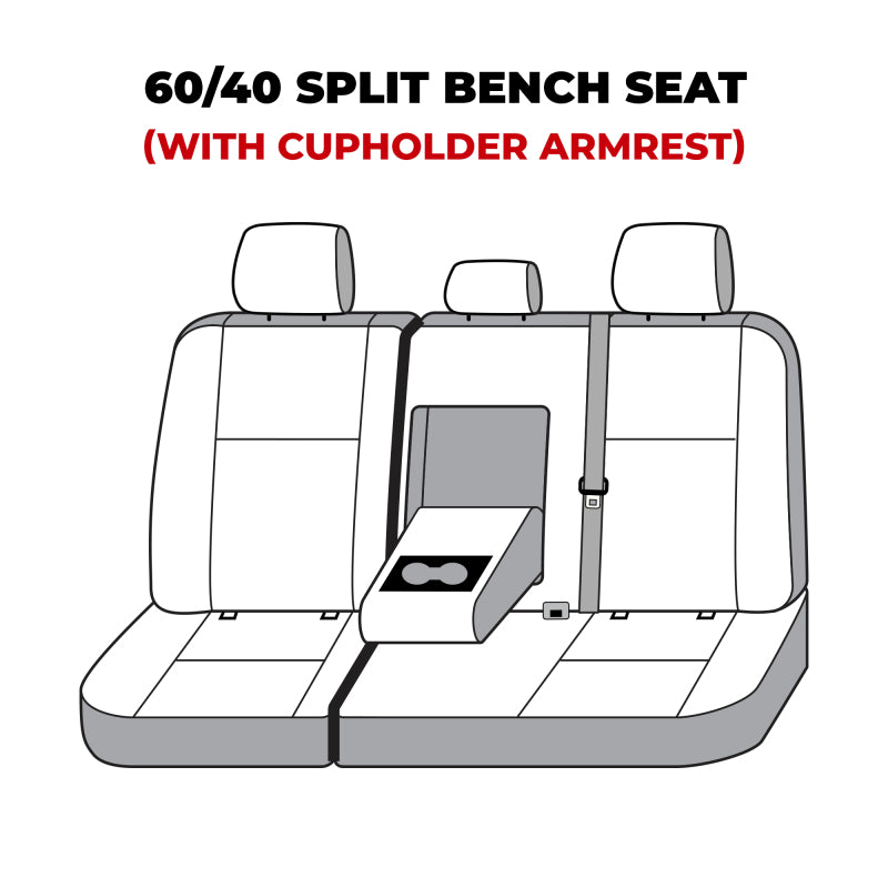 Covercraft Polycotton SeatSaver Second Row Seat Covers - Charcoal — Fits 2022-2024 Toyota Tundra