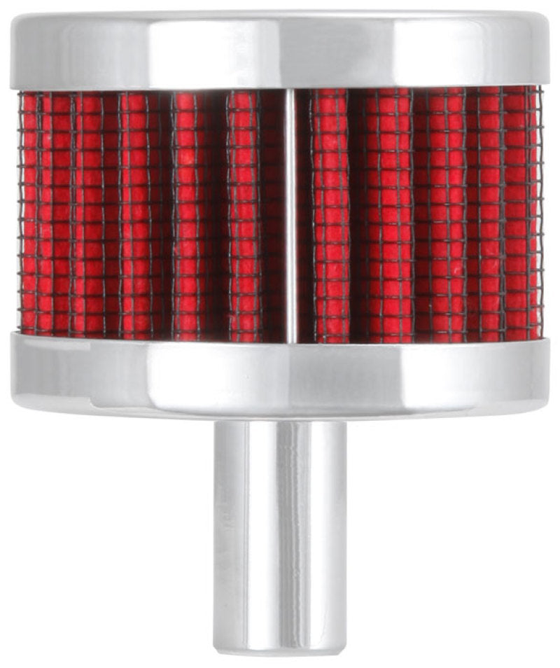 K&N 62-1015 Crankcase Vent Filter — 1/2in Vent, 2in OD, 1.5in Height, Chrome Top