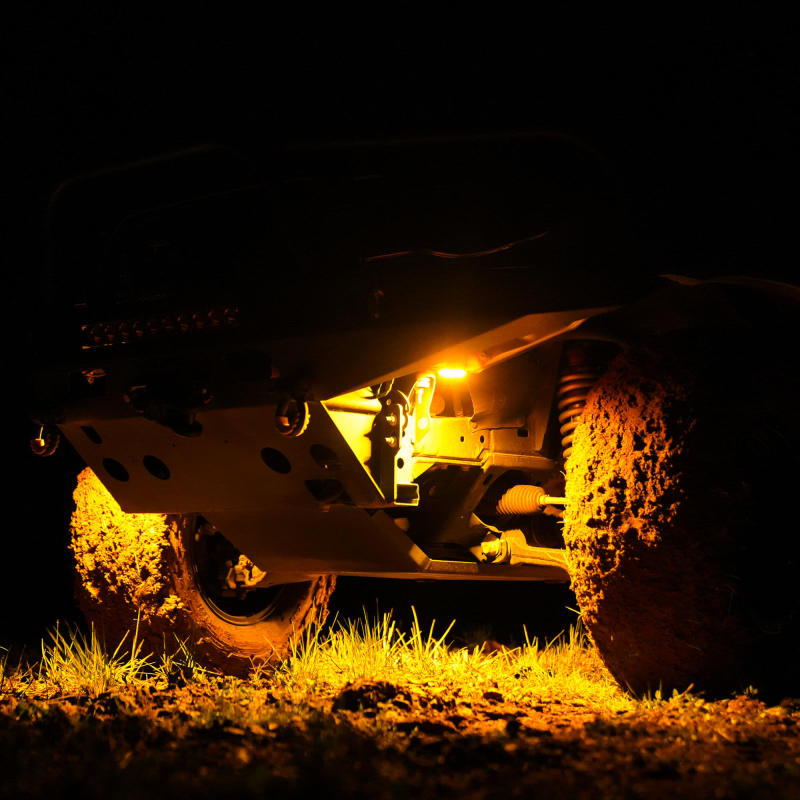 KC HiLiTES Cyclone V2 2.2in. LED Accessory Light 5W Flood Beam — Amber Lens (Single)