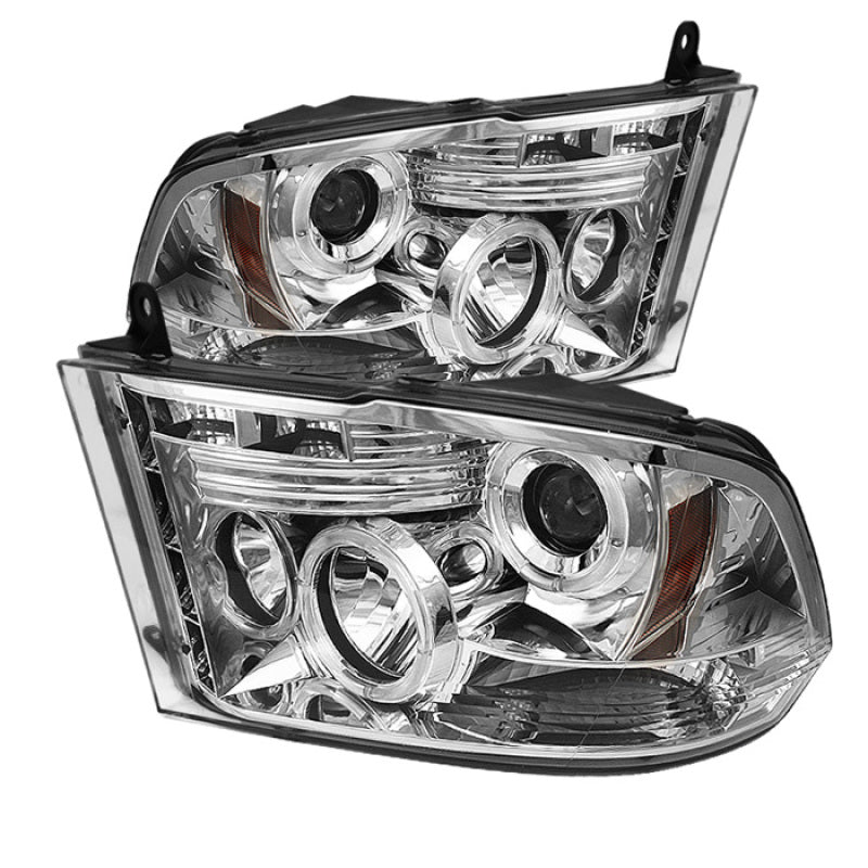 Faros delanteros de proyector Spyder Dodge Ram 1500 09-14 10-14 Halógeno - LED Halo LED - Chrm PRO-YD-DR09-HL-C