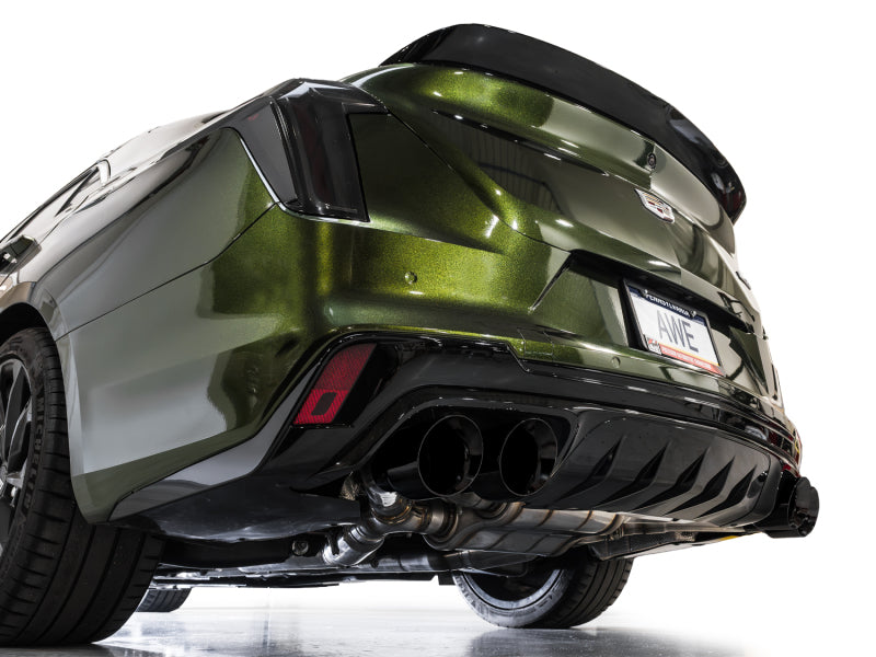 AWE Tuning 2021+ Cadillac CT4-V Blackwing SwitchPath Exhaust - Diamond Black Tips