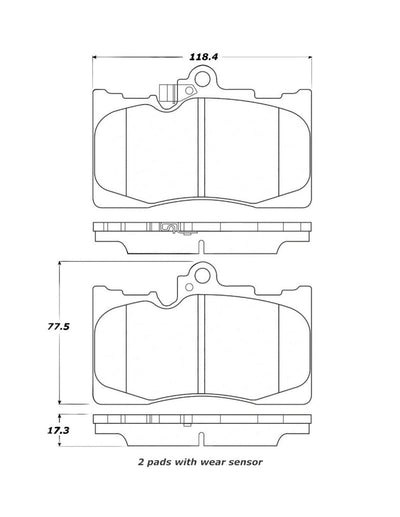 StopTech Street Touring Front Brake Pads — Fits 06-07 Lexus GS300/430, 07-19 GS350