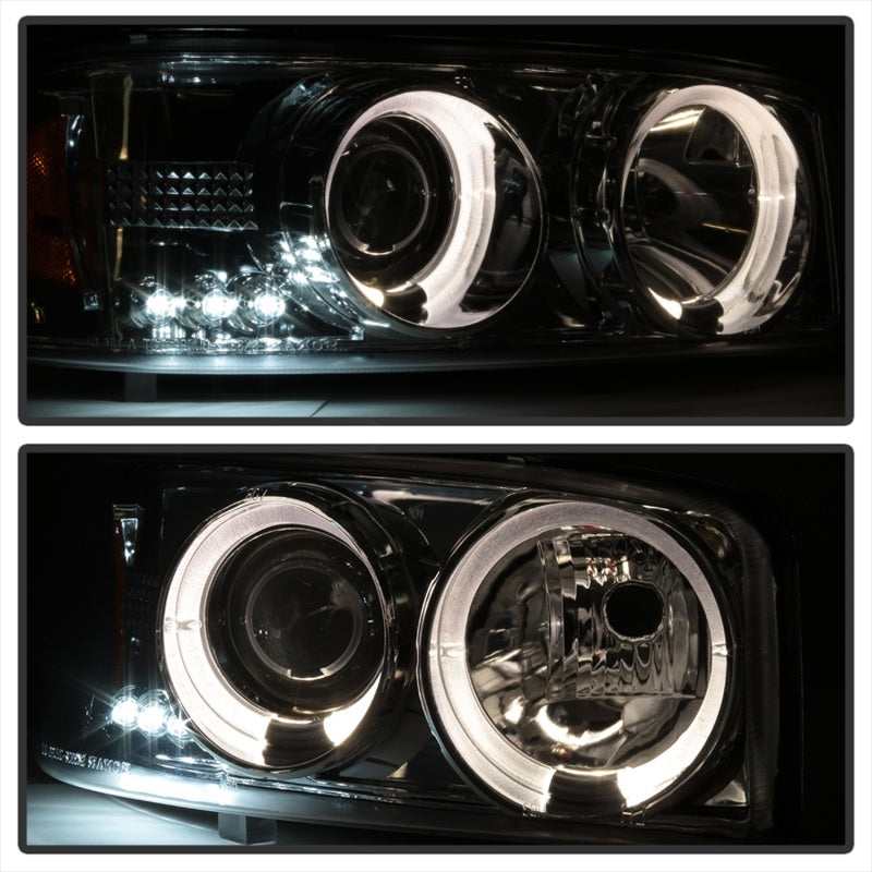 Faros delanteros de proyector LED Halo LED cromados Spyder GMC Sierra 1500/2500/3500 99-06 PRO-YD-CDE00-HL-C