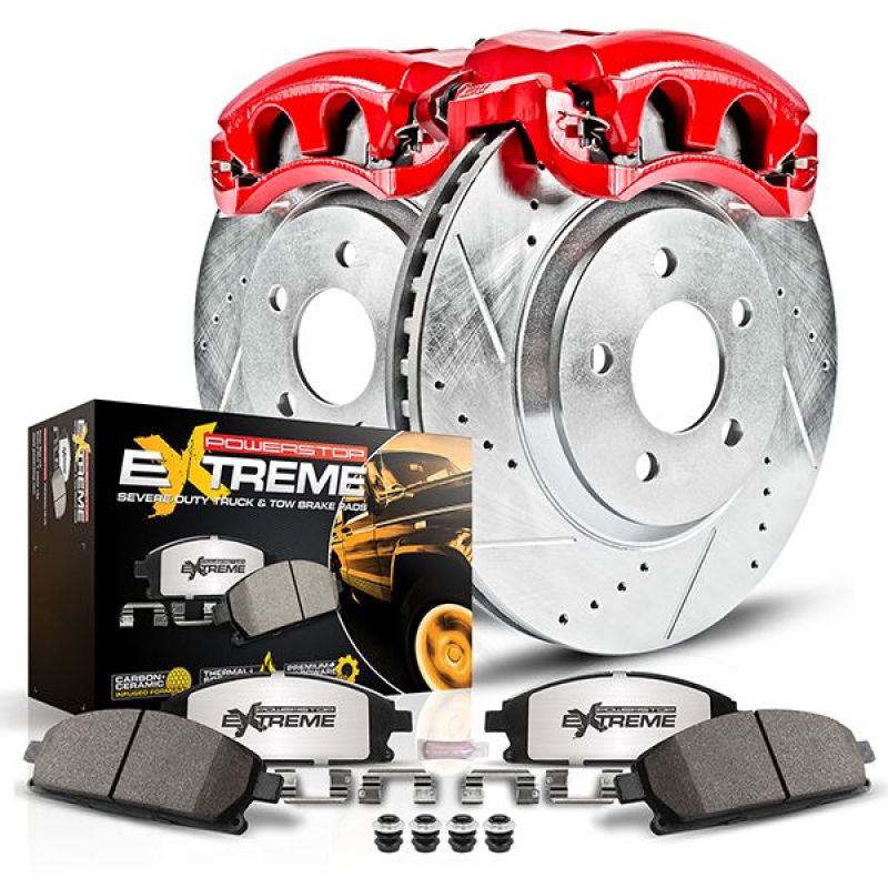 Power Stop Z36 Truck & Tow Front Brake Kit w/Cals — Fits 2020-2021 Chevrolet Silverado 3500 HD