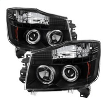 Cargar imagen en el visor de la galería, Faros delanteros de proyector LED Halo LED Blk Spyder Nissan Titan 04-14/Armada 04-07 PRO-YD-NTI04-HL-BK