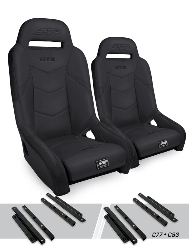 PRP Seats GT3 Suspension Seat Kit for Polaris General - Black