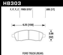 Cargar imagen en el visor de la galería, Hawk 99-05 Cadillac Excursion / 99-04 Ford F-250/F-350 Super Duty Pickup Rear LTS Street Brake Pads