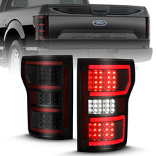 Cargar imagen en el visor de la galería, ANZO 18-19 Ford F-150 LED Taillight Black Housing Clear Lens Red Light Bar W/Sequential