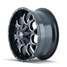 Cargar imagen en el visor de la galería, Mayhem 8015 Warrior 18x9 / 5x114.3 BP / -12mm Offset / 87mm Hub Black w/ Milled Spokes Wheel