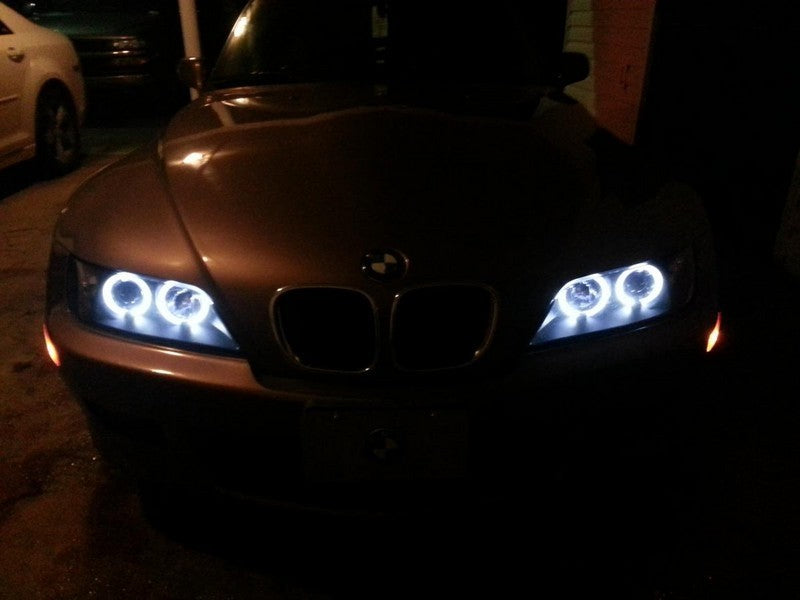 Faros delanteros Spyder BMW Z3 96-02 LED Halo negro High H1 Low H1 PRO-YD-BMWZ396-HL-BK