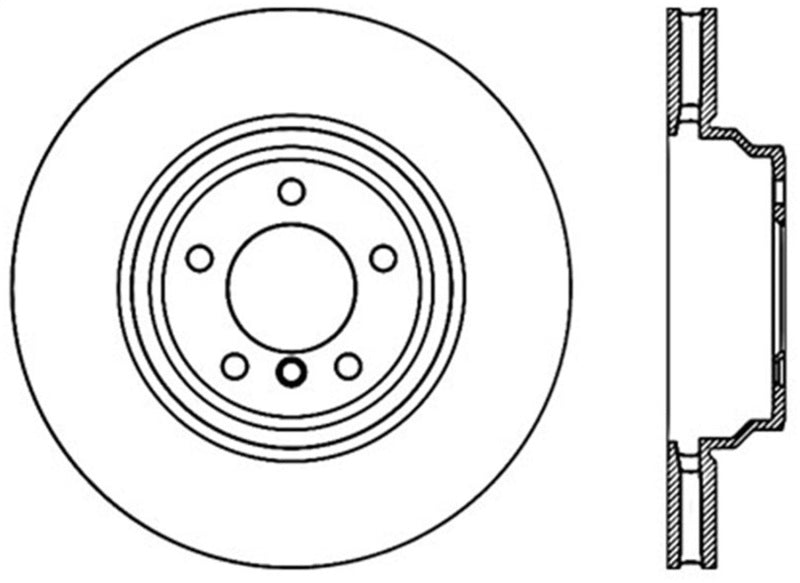 Rotor delantero izquierdo ranurado y perforado StopTech para BMW 335 (E90/E92/E93) 07-09