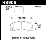 Pastillas de freno delanteras de cerámica Hawk 14-18 para Porsche 911 Performance Street