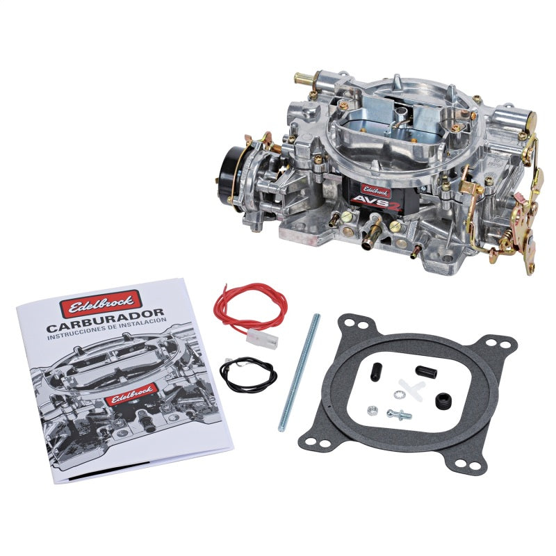 Carburador Edelbrock AVS2 de 500 CFM con estrangulador eléctrico, acabado satinado (sin EGR)