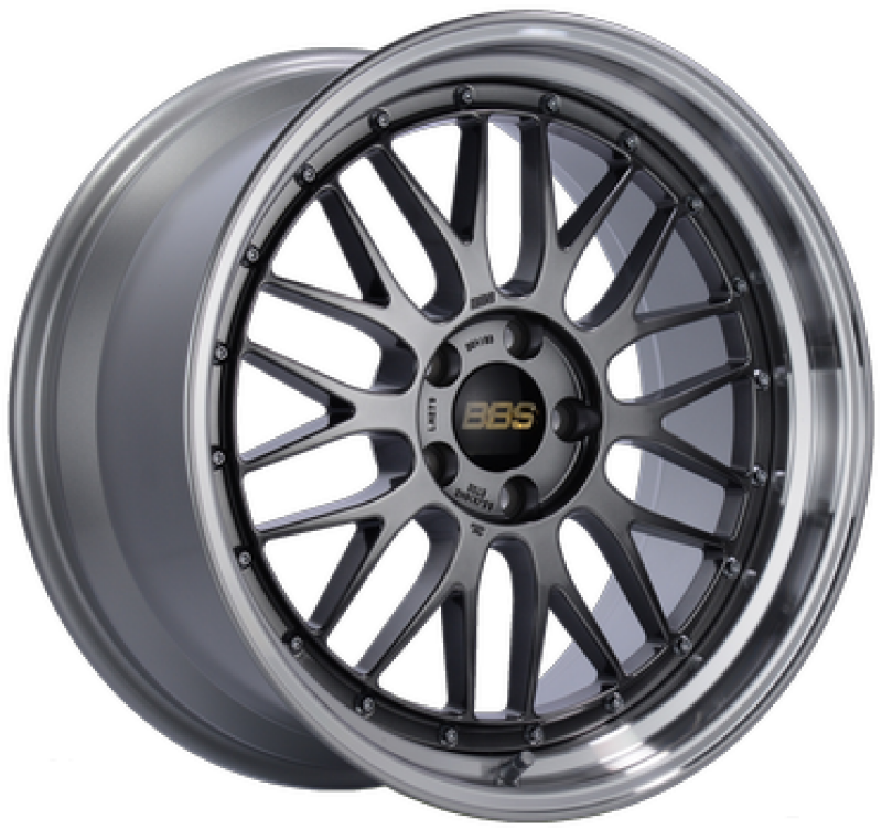 BBS LM 20x8.5 5x112 ET22 Diamond Black Center Diamond Cut Lip Wheel - PFS