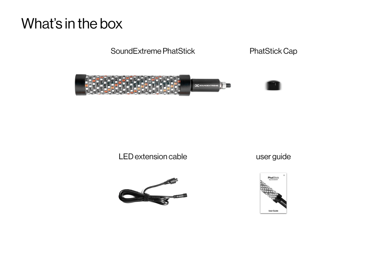 Ecoxgear Phatstick 1' Whip LED Whip 1FT & Mount (SEI-SEWHP1)