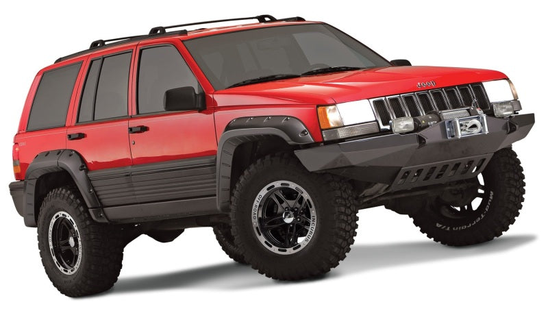 Guardabarros estilo recortado Bushwacker para Jeep Grand Cherokee 93-98, 4 piezas, color negro