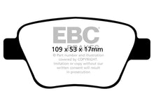 Cargar imagen en el visor de la galería, EBC 10-13 Audi A3 2.0 Turbo (Bosch rear caliper) Ultimax2 Rear Brake Pads