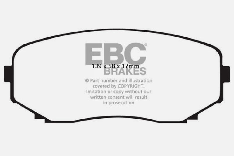 EBC 11-14 Ford Edge 2.0 Turbo Greenstuff Front Brake Pads